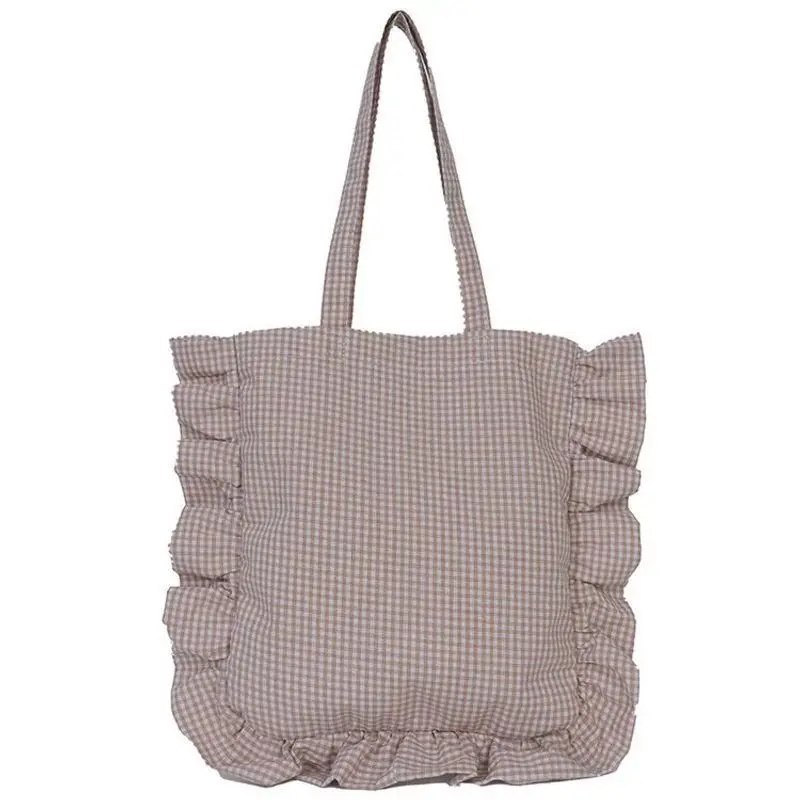 Korean Strip Tote Bag Student Handheld Causal Simplicity Summer New Girl Large Capacity Commute Shoulder Bag