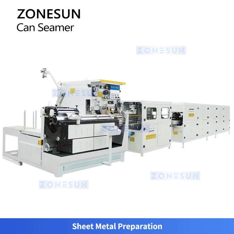 آلة إغلاق علب الصفيح الأوتوماتيكية من Zonesun ، آلة خياطة العلب ، معدات خياطة العلب ذات الحجم الكبير ،