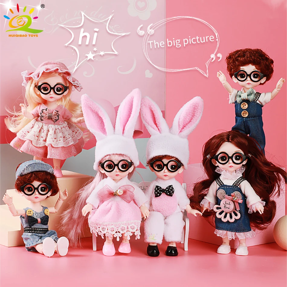 6inch Fashion Cute Girl Doll bjd Boneca Dolls normal/joint Body Ball Jointed Reborn Dolls Toys Clothes Gift For Girls Children