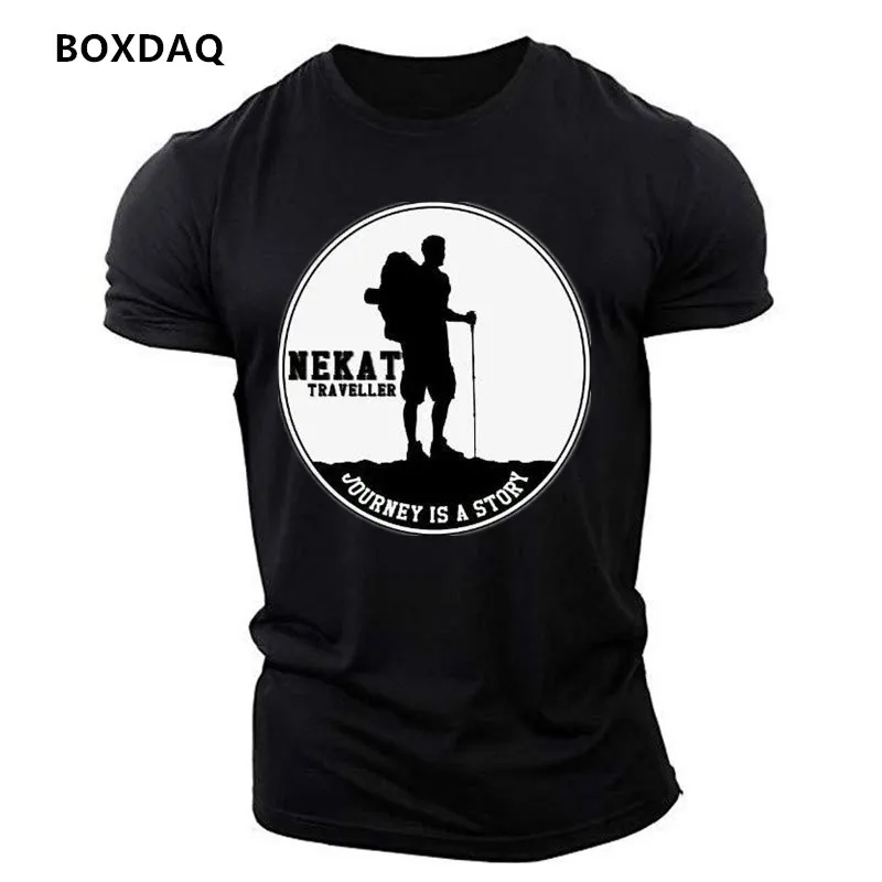 Hiking And Climbing Mountains Style Men's Sports T-Shirts Short Sleeve 3D Printing Outdoor Sporty
