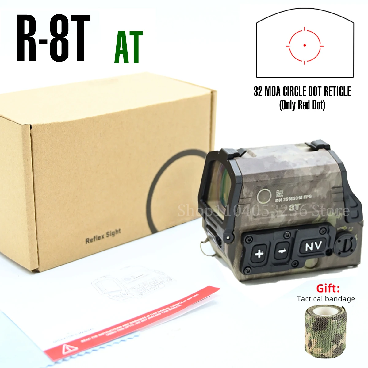 Tactische R-8T Holografische Red Dot Sight Circle Reticle Optische Reflex High-definition 3x Vergrootglas Gecombineerde Scope - afbeelding 1