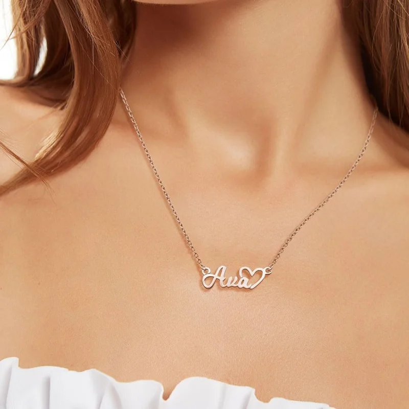 مجوهرات مخصصة من الذهب أو الفضة الإسترليني عيار 10 قيراط عيار 14 قيراط، قلادة على شكل قلب مفتوح، هدية للنساء، عيد الميلاد وعيد الميلاد #3