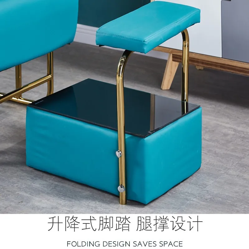 سرير شامبو مخصص لقص الشعر مصنع مطلي بالذهب من الفولاذ المقاوم للصدأ سرير تنظيف حوض سيراميك لصالون الشعر نصف كرسي #3