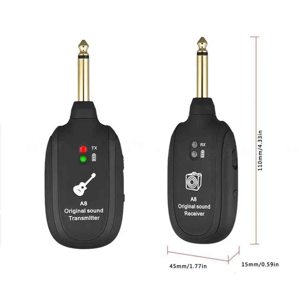 Receptor inalámbrico de guitarra eléctrica A8, pastilla sensible, pastilla ligera de baja latencia