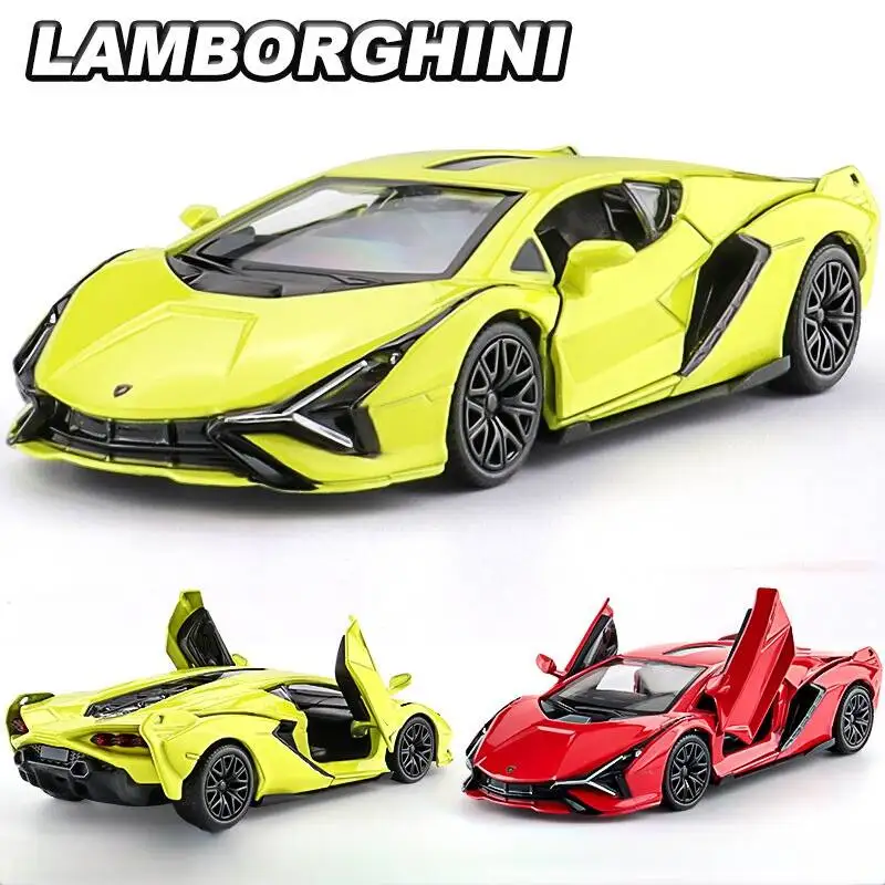 Simulation Diecasts & Toy Vehicles Lamborghini Sian FKP37 New Supercar RMZ city 1:36 Alloy Car Model Pull Back & Doors Open
