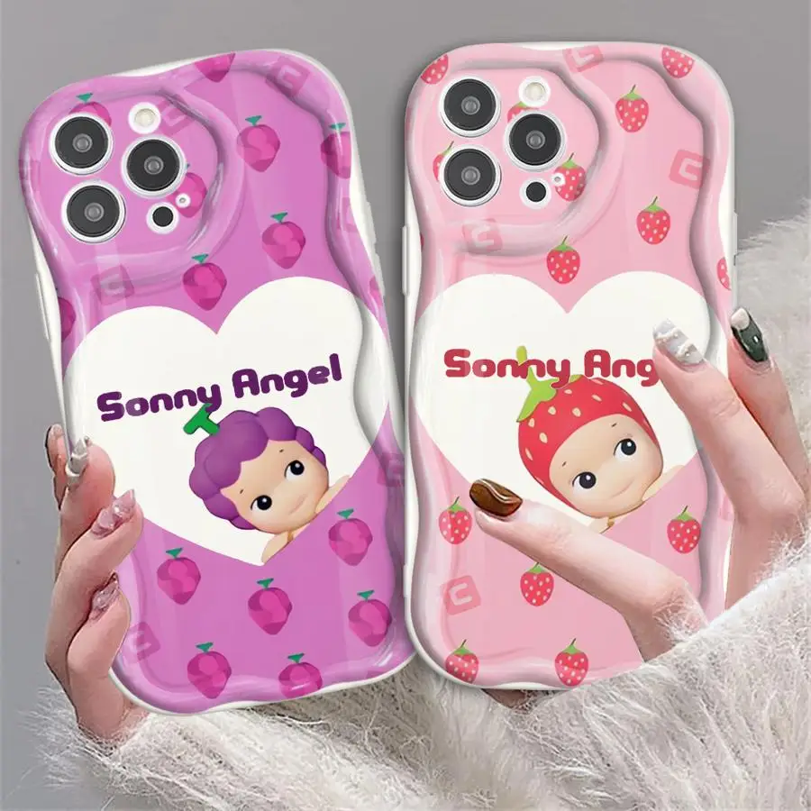 Sonny Angel Strawberry Grapes Phone case for iPhone 16 15 13 12 11 14 Plus Pro ProMax XS X XR Max 7 8 Plus funda case