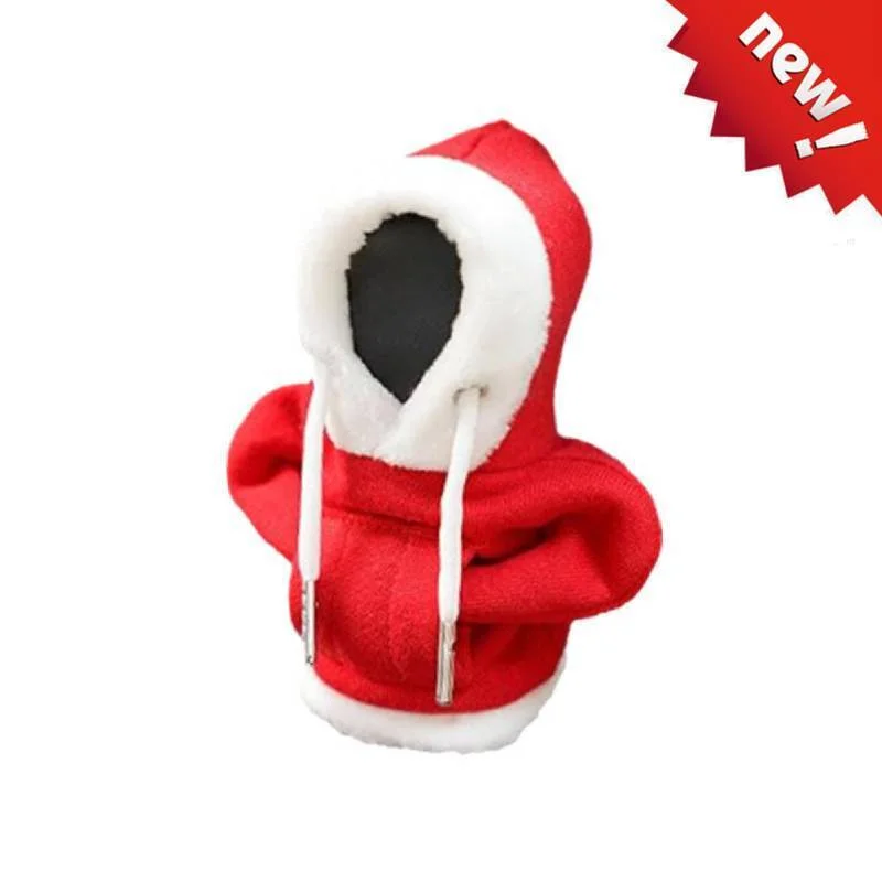 

Christmas Hoodie Car Shift Knob Cover Car Shift Lever Red Hoodie Decoration Gearbox Handle Sweatshirt Lever Cover for Car