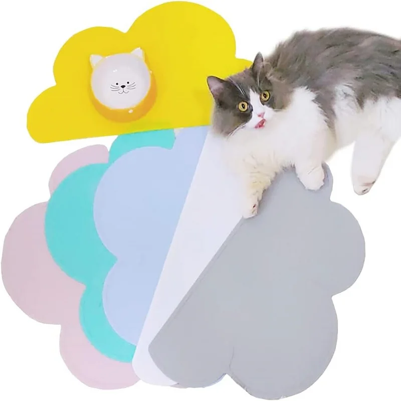 Pet Feeding Mat Waterproof Leak Proof Silicone Pet Cat Dog Food Pad Pet Bowl Non Slip Drinking Mat Portable Dog Feeding Mat