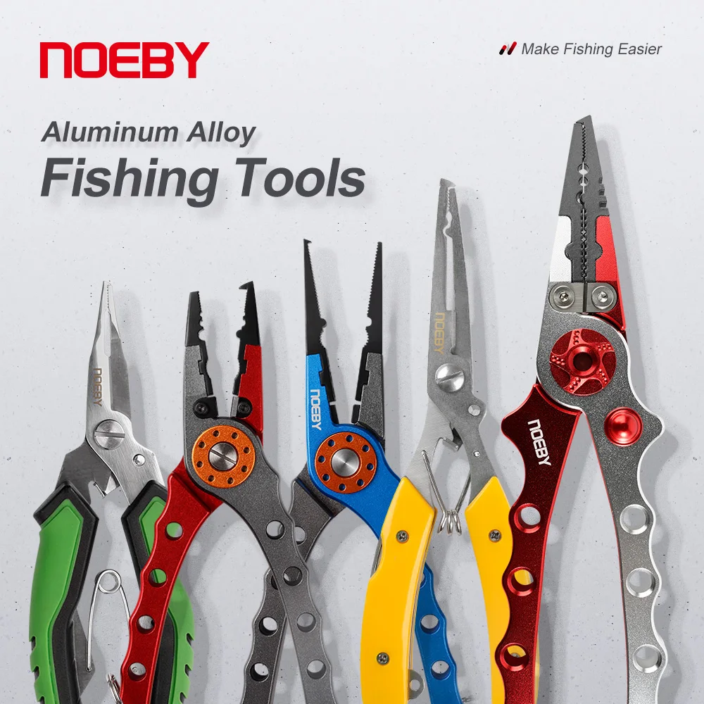 NOEBY Stainless Steel Fishing Pliers Multifunctional Cutting Line Pliers Split Ring Remove Hooks Tool for Sea Fishing Tackle