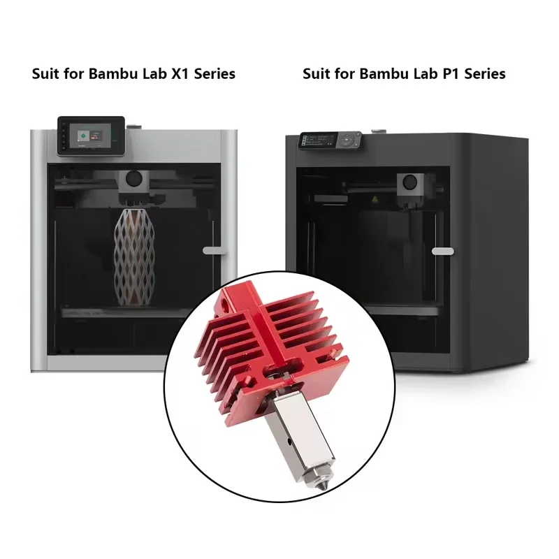 Upgrade TZ 4.0 Hotend Kit  for Bambu Lab P1S,P1P,X1,X1C,X1E One-piece Hardened Steel Red Nozzle Ceramic heating 3D Printer Parts - Image 5