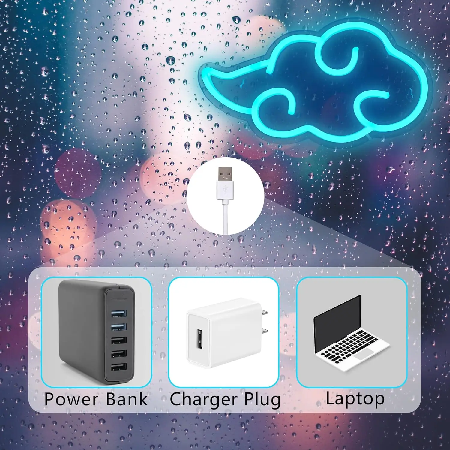 لافتات ضوء النيون زرقاء LED للألعاب ، إضاءة ليلية كرتونية لغرفة النوم ، ديكور حائط ، طاقة USB مع مفتاح ، غرفة ألعاب ، هدية عيد ميلاد