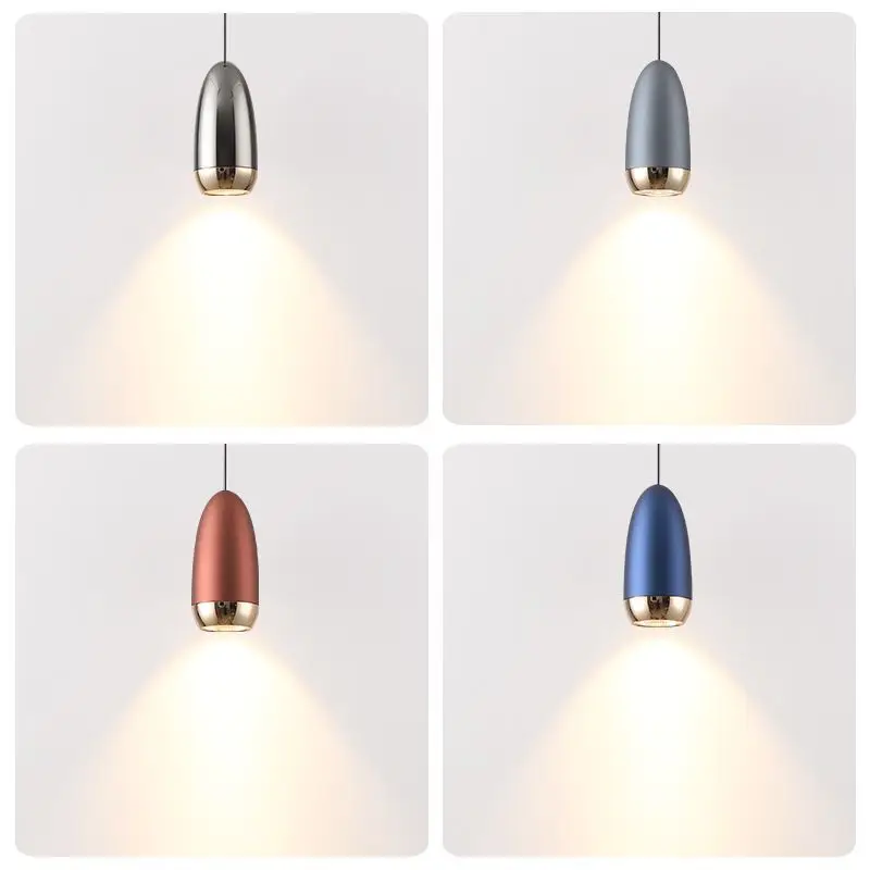 Modern Minimalist Aluminum Paint Single Pendant Lamp Push-Pull Lift LED Warm Lighting Bedroom Living Room Decor Indoor Fixture