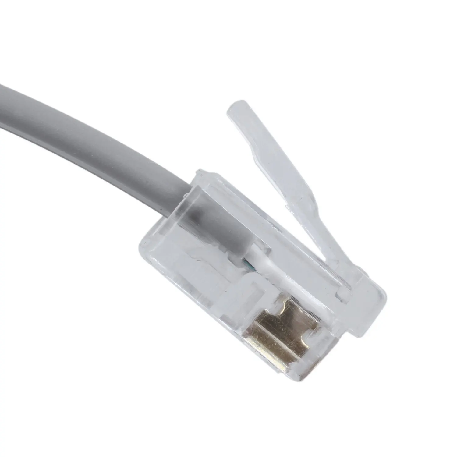 AA26P Gray Plastic Noodles 6P6C RJ11 M/M Flat Telephone Cable Cord 5M 16ft