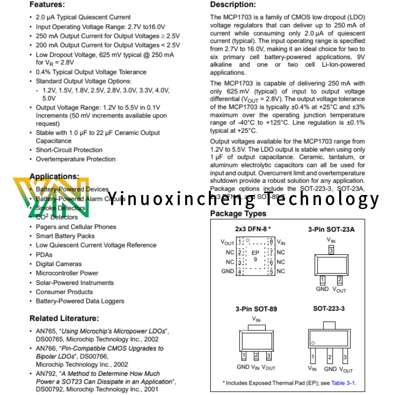 10PCS/LOT Original genuine MCP1703T-3302E/MB screen printed HU * * SOT-89 LDO voltage regulator IC