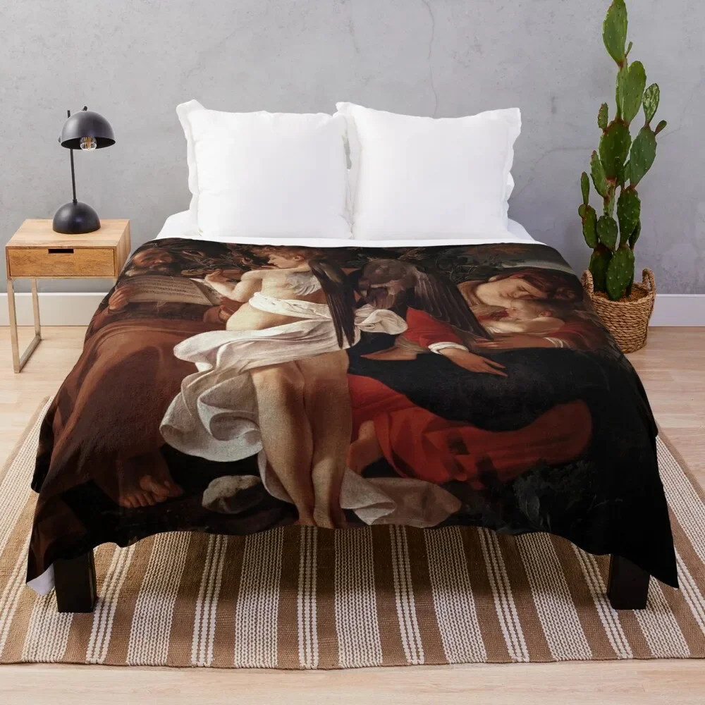 

Caravaggio - Rest on the Flight into Egypt Throw Blanket Comforter Furrys anime blankets ands Blankets For Bed Blankets