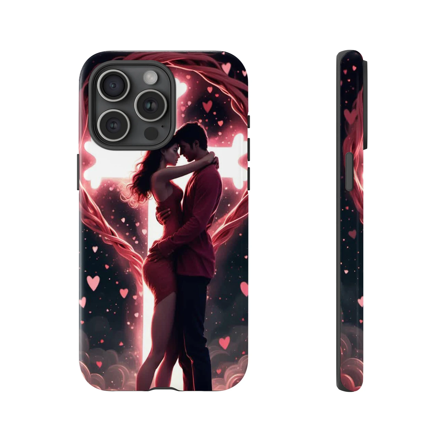 Casing Ponsel Keras Pecinta Romantis untuk Iphone 16E 11 12 13 14 15 16 Pro Max 15Plus 16Plus 14Plus 13Mini 12Mini XSMAX XR X 7 8 Plus