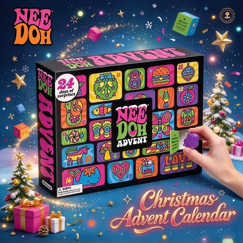 2026 NeeDoh Advent Calendar 24Pcs 13Pcs 3D PVC Fidget Doll Christmas Countdown Calendar Surprise New Year Gift