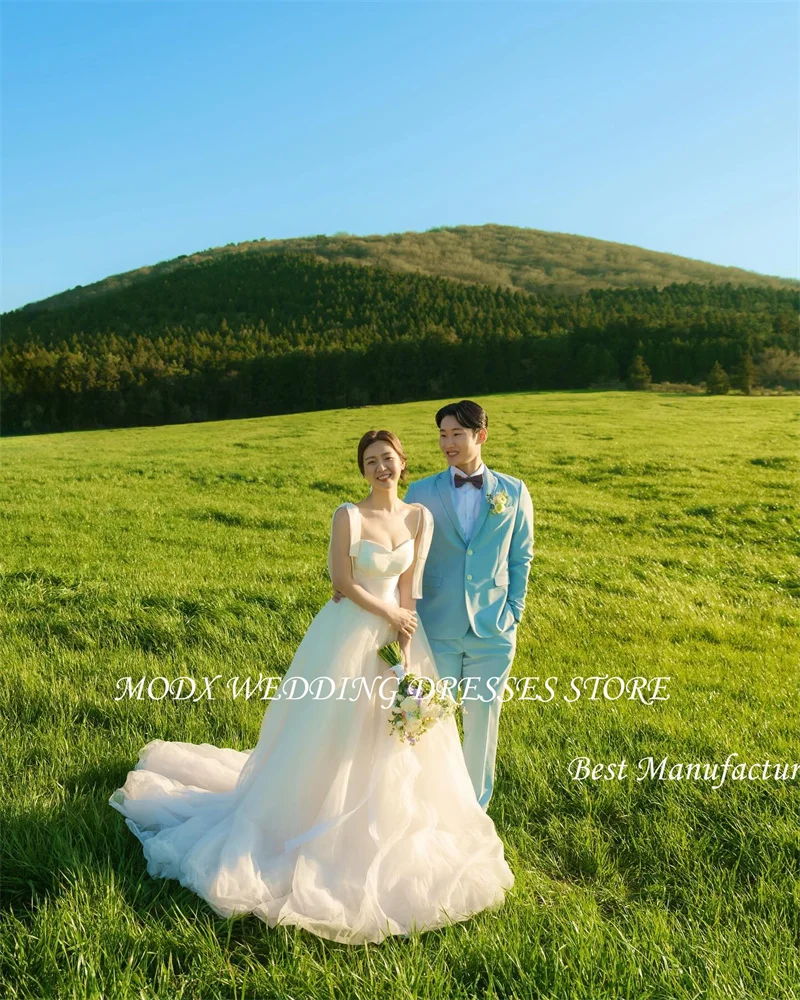 MODX Princess Simple White A-Line Wedding Dresses Sweetheart Straps Sweep Train Corset Back Bridal Gowns Spring Mariage 2025