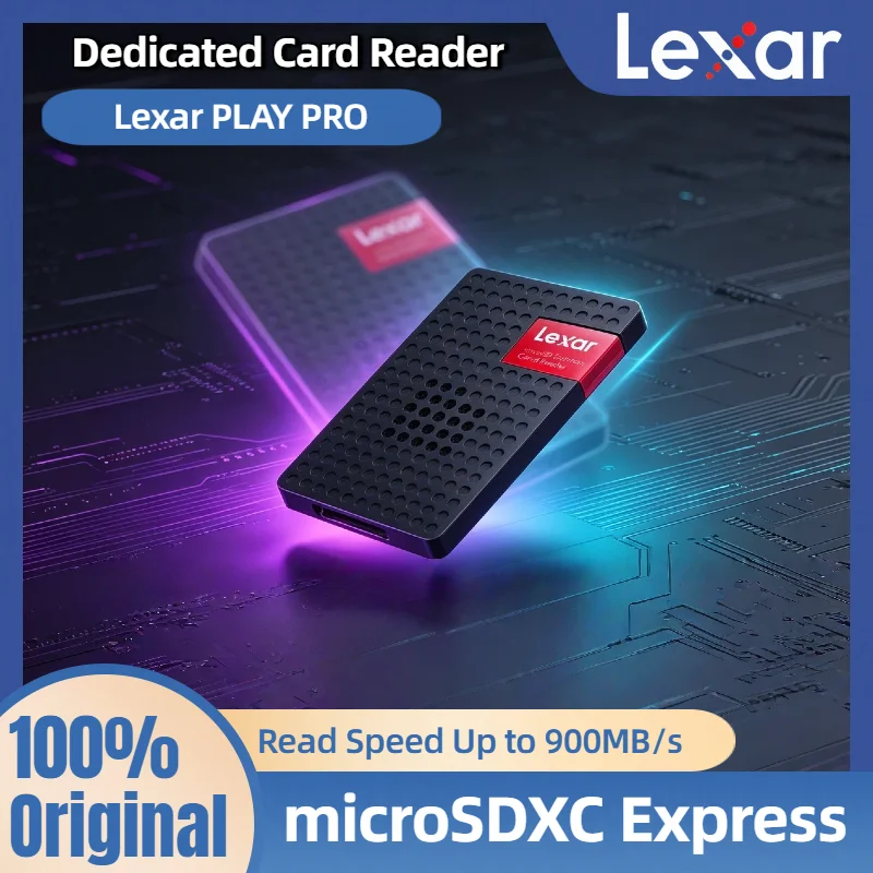 

100% Original Lexar PLAY PRO microSDXC Express Card Reader Read Speed Up to 900MB/s MicroSD Express Dedicated Card Reader Pro