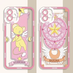 Anime Sakura Phone Case For Samsung Galaxy S24 S23 S22 Ultra S21 S20 FE Note 20 10 Plus A15 A25 A35 A55 Clear Soft Silicone Etui