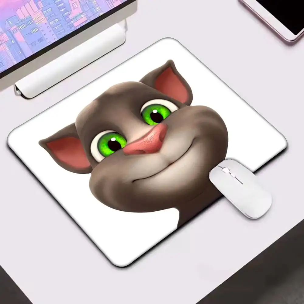1 قطعة لوحة ماوس T-Tom Cat الحديثة LockEdge الصغيرة للاعبين وسادة مكتب الكمبيوتر مستطيلة المضادة للانزلاق المطاط