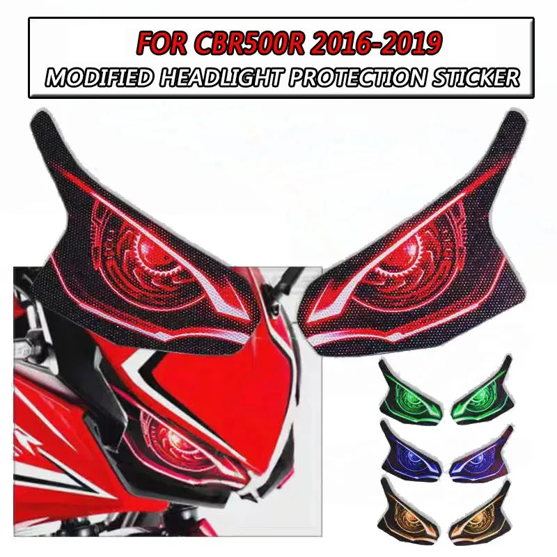 

Для CBR500R 2016-2019 мотоциклетные фары, устойчивые к царапинам и водонепроницаемые декоративные наклейки, наклейка на фару мотоцикла