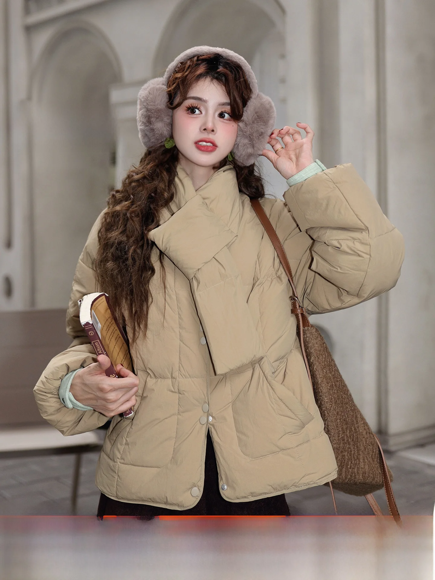 

Jiacheli Lin Path Fraance 2025 Women's Thiened Fce Lined Casual Winter Coat Du down Jaet Warm Long Sve Zipper