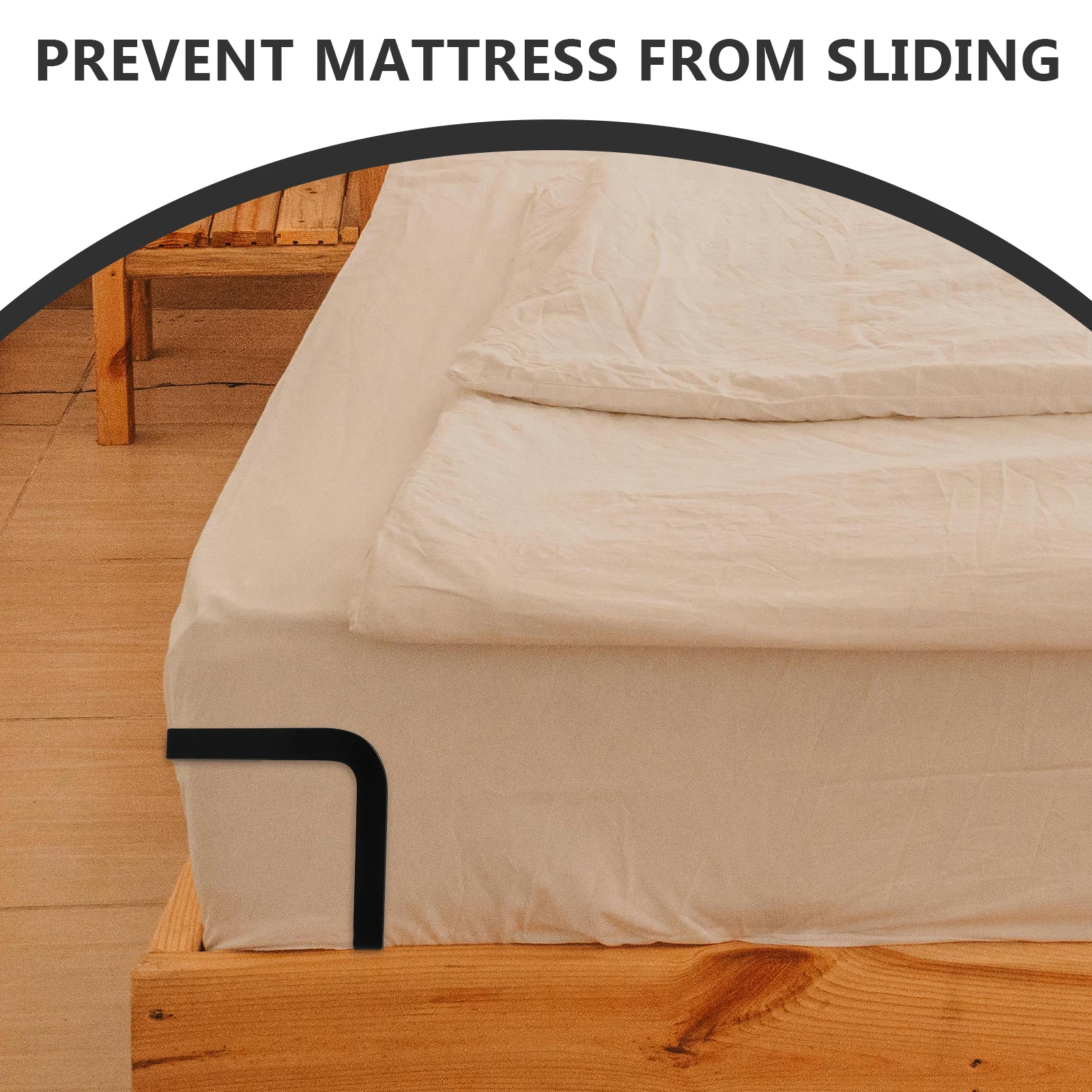 

1pc Non-Slip Mattress Holder Metal Bed Frame Stabilizer No-Drill Installation Bracket Anti-Slip Iron Clips For