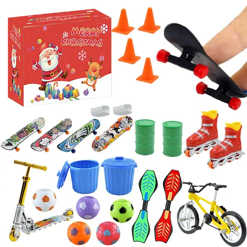 2024 Kerst Adventskalender Vinger Skateboard Speelgoed Set Countdown Kalender Mini Skateboard Verrassing Blind Box Voor Kinderen cadeau