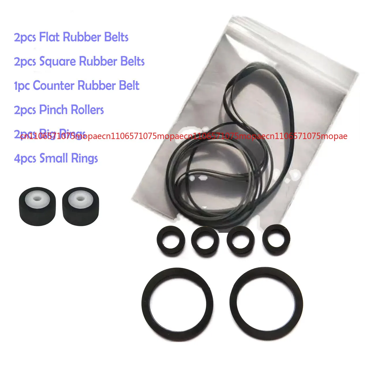 مجموعة حزام محرك الشريط المطاطي OK وأسطوانة قرصة وإطارات خاملة لـ Sharp GF-777 Walkman #1