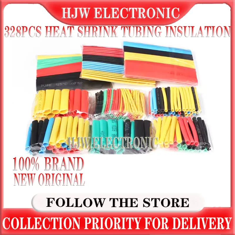 

328pcs Heat Shrink Tubing Insulation Shrinkable Tube Assortment 2:1 Heat Shrink Tubing Colorful Wrap Wire Cable Sleeve DIY Kit