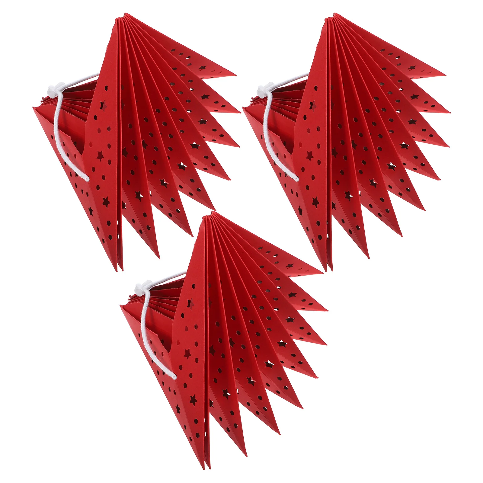 

3pcs Lamp Lantern Covers Red Nine Pointed Star Paper Lantern Shade Christmas Decor Garland Lamp Covers Indoor Lighting