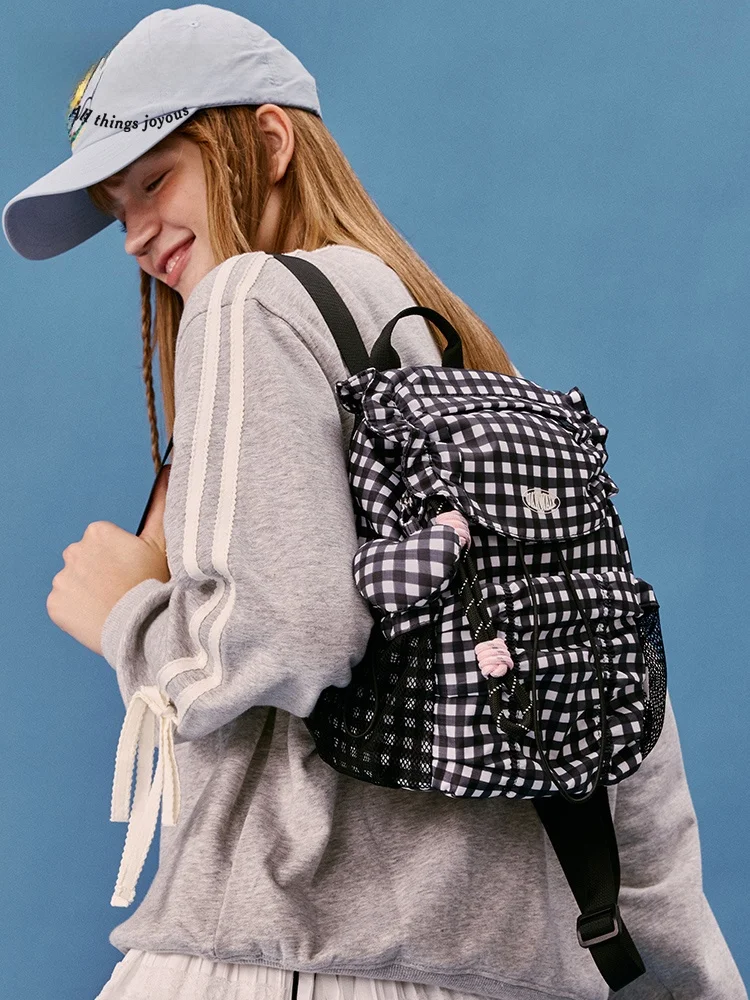 VANWALK Sport Series New Folded Cloud Dual Shoulder Bag Drawstring Design Small Book Bag for Women Lightweight Waterproof