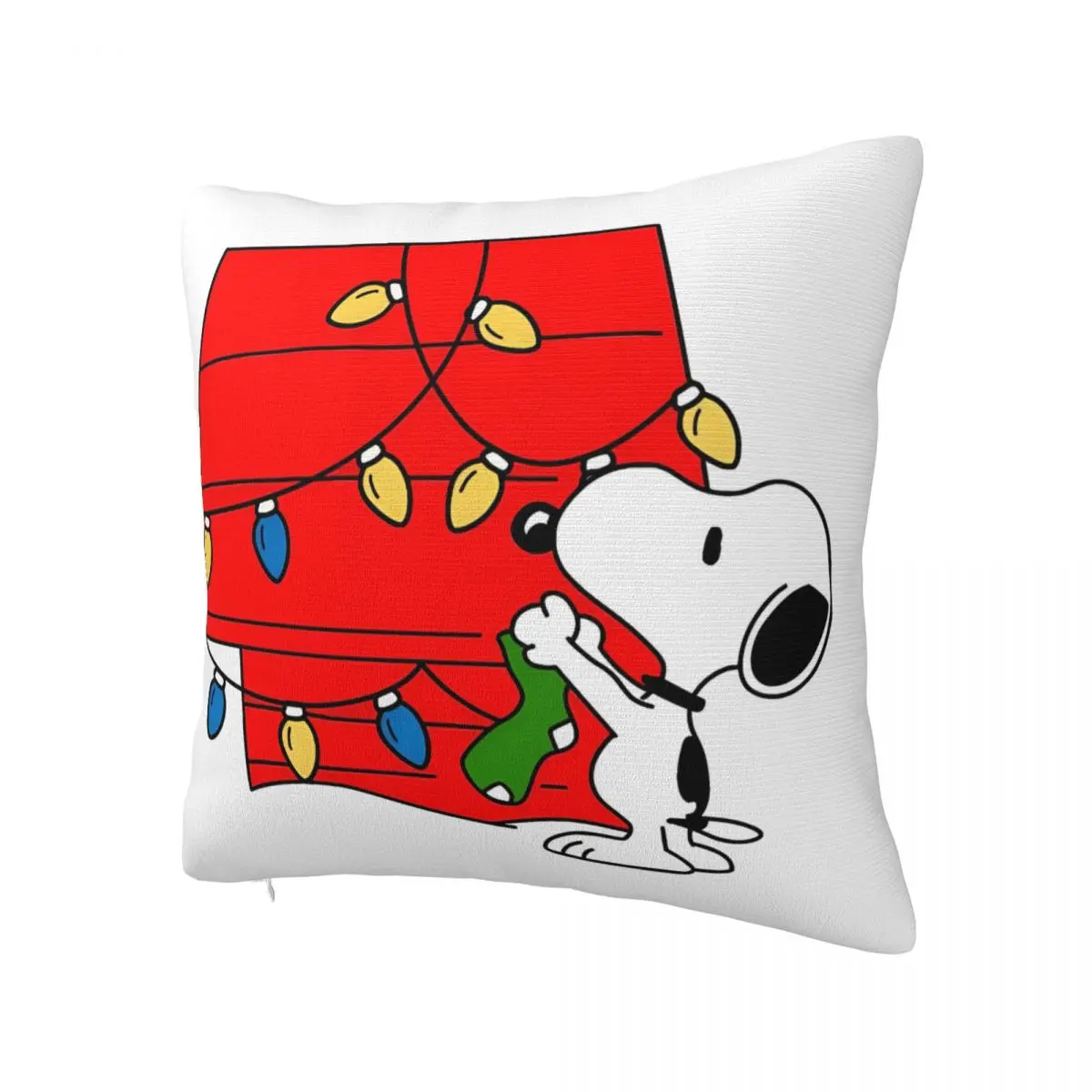 Christmas Snoopy Cartoon Pillow Cover Woodstock Peanuts Charlie Brown Pillow Case For Room Cushion Cover Square Pillowcases