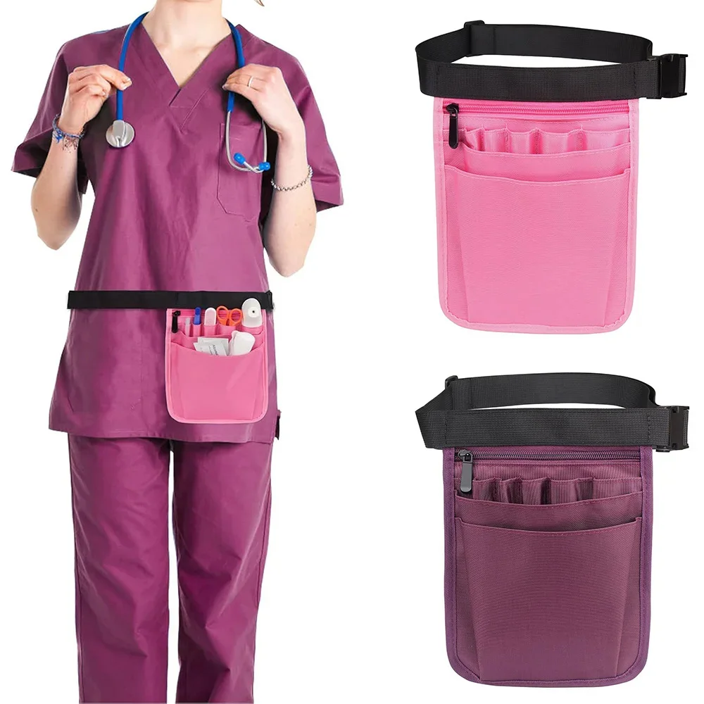 Sac banane pour femme, pochette d'épaule, sac organisateur pour infirmière, sac banane avec poche supplémentaire, sac banane en nylon pour infirmière, pour accessoires et outils