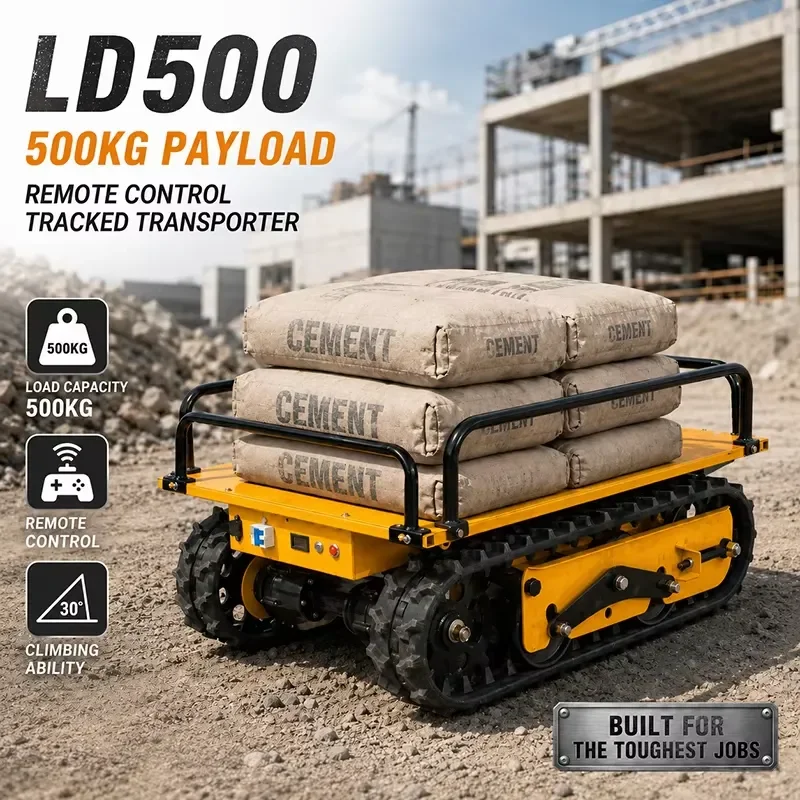 500Kg Remote Control Crawler Transporter All Terrain Tractor for Construction Sites Orchards Farms CE Certified