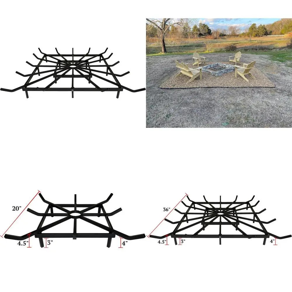 

american-made 36" square fire pit grate - durable outdoor grilling accessory
