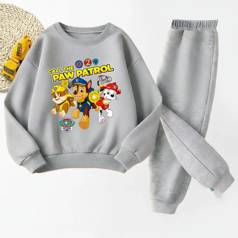 PAW Patrol Kinder-Sweatshirt und Jogginghose, zweiteiliges Set, Kinder-Sweatshirts mit Rundhalsausschnitt, Jungen-Frühlings- und Herbst-Trainingsanzüge, neue Freizeitkleidung. – Detail 4