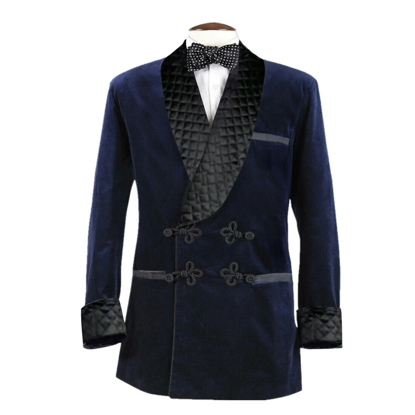 Velvet Green Smoking Jacket 1 Pcs Wedding Tuxedo Blazer Designer Stylish Shawl Lapel Custom Men Suit Fashion Coat with Button