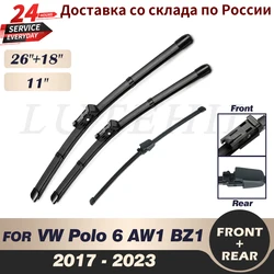 Wiper Front & Rear Wiper Blades Set For VW Polo 6 AW1 BZ1 2017 - 2023 2018 2019 2020 Windshield Windscreen Window 26