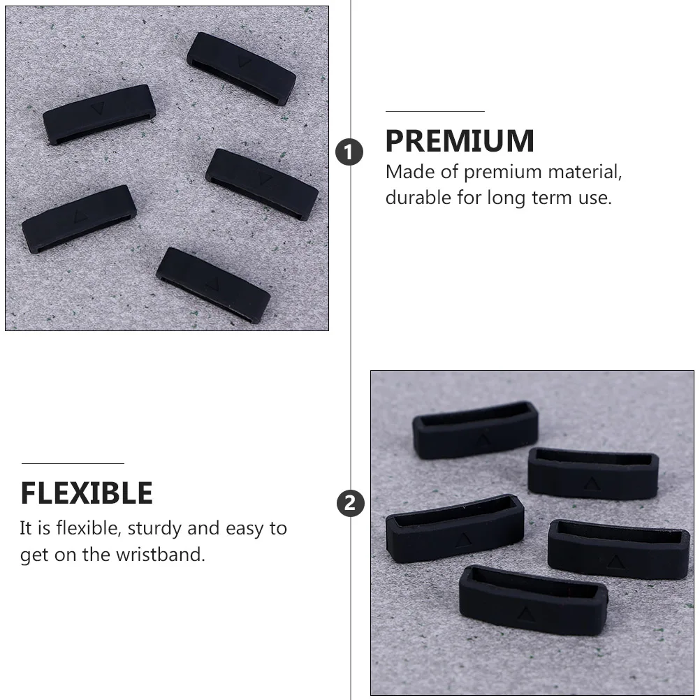 6 pçs pulseiras de relógio de silicone keeper macio durável laço de substituição para anéis retentores pulseira de relógio acessório
