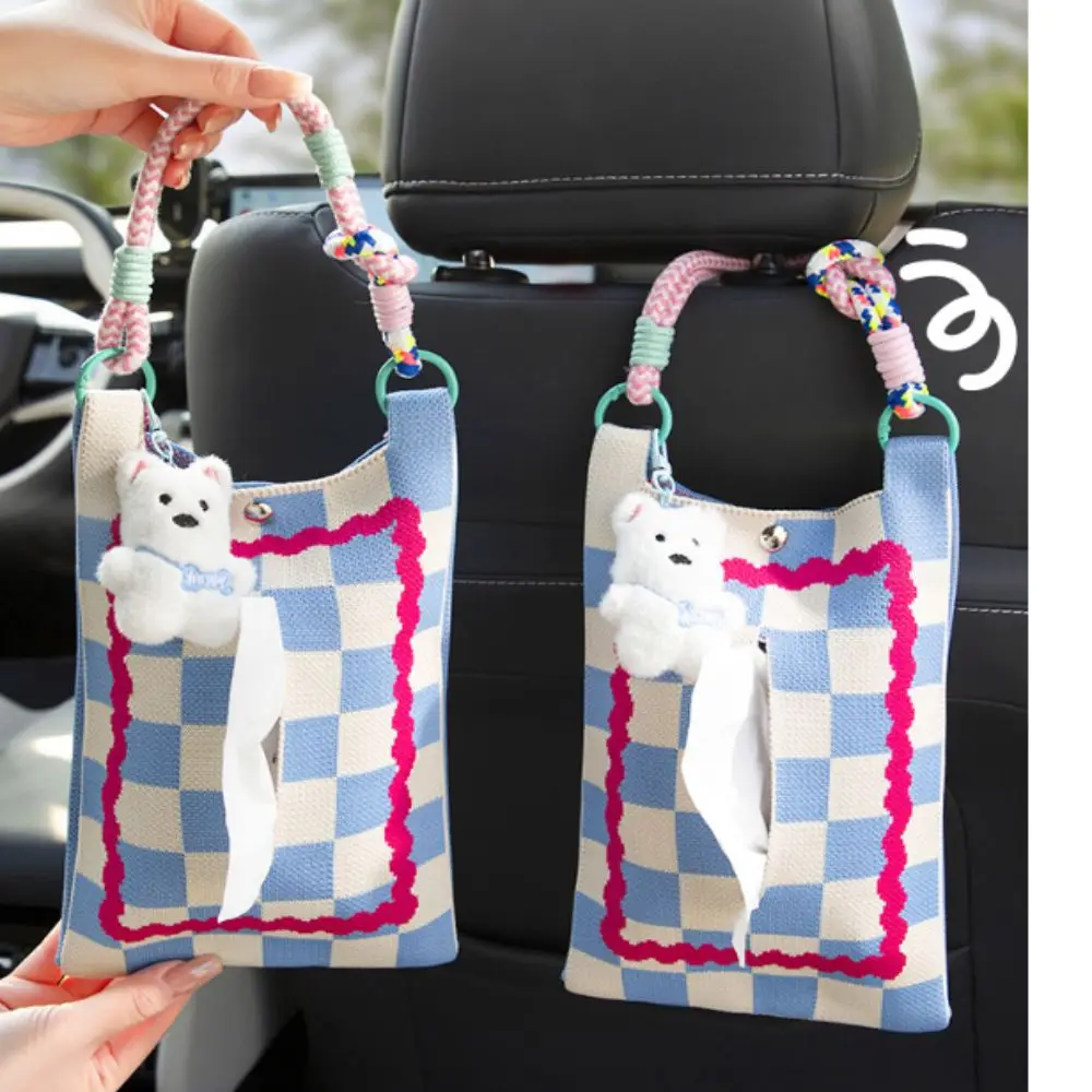 

Cute Dog Car Back Tissue Box Hanging Napkin Holder for Car Back Seat Headrest Armrest Paper Organizer Storage