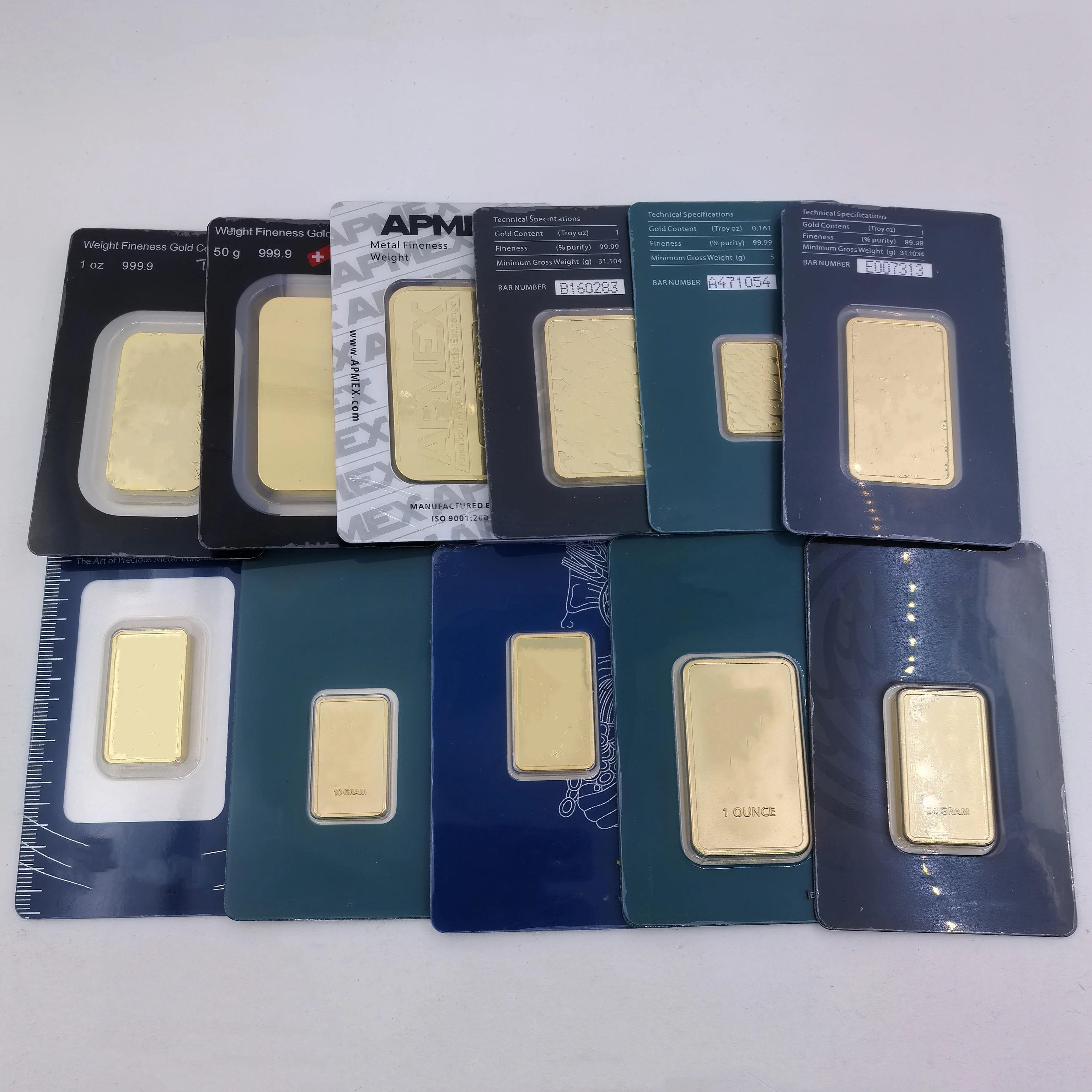 

Gold Plated Bullion Ingots 1oz/2.5g/5g/10g/15.5g/20g/50g/100g Sealed Gold Bar Non-magnetic Swiss Copper Bar Commemorative Gifts