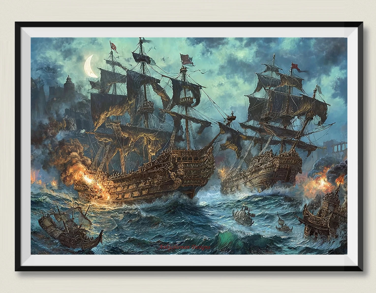 

The Pirates Battle 2 - Counted Cross Stitch Kits - Handmade Needlework for Embroidery 14 ct Cross Stitch Sets DMC Color