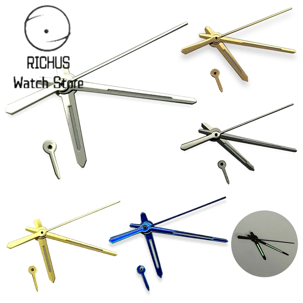 RICHUS NH39 Uhrenzeiger, grün leuchtender Zeiger, Silber/Gold/Blau/Gun/Roségold Zeiger, NH39 Automatikwerk, Uhrenzubehör