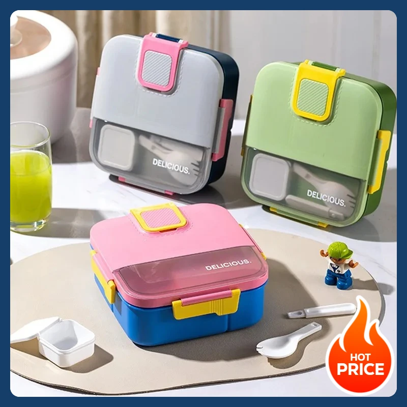 

Hot-Selling Food-Grade Plastic Office Lunch Box - Compartmentalized Bento Box with Utensils, Leak-Proof and Individually Sealed