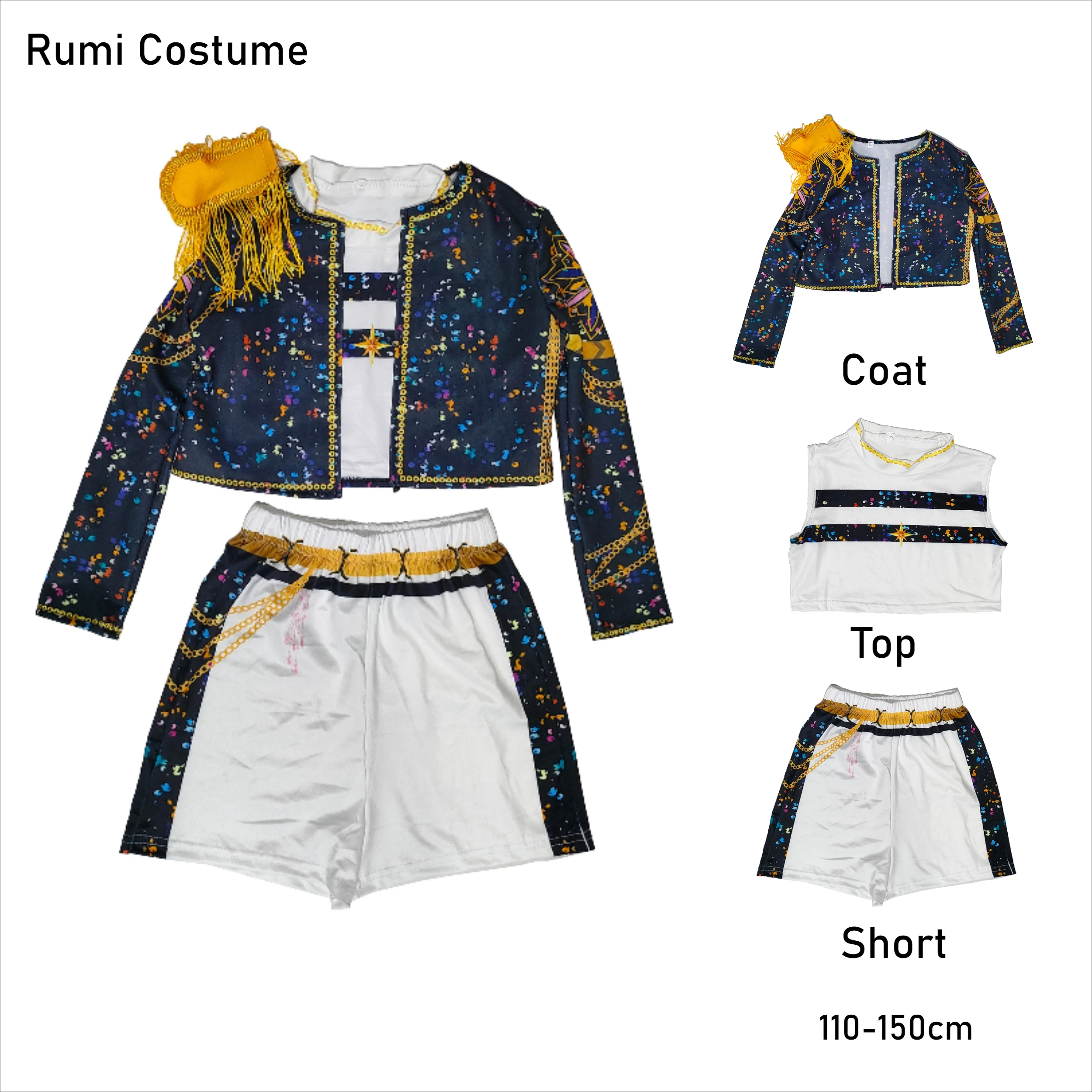 Lumi 3D Printed Role-playing Costume Caçador De Demônios Girls' Performance Costume Set Halloween Party Costume Set