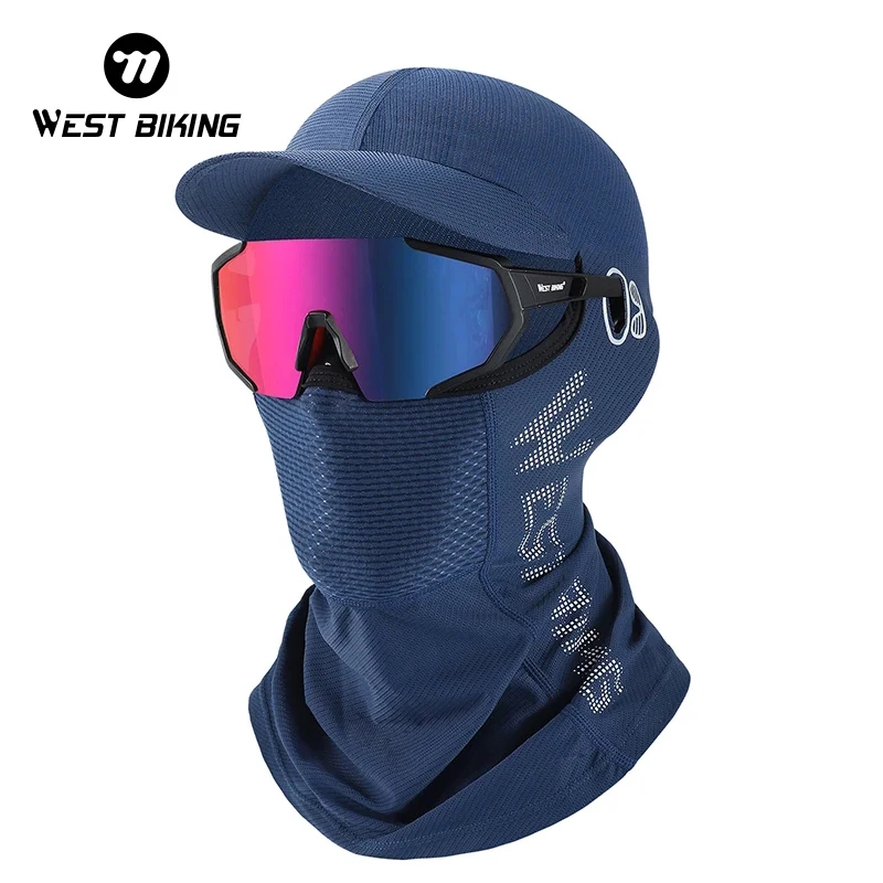 

Велосипедная Балаклава WEST BIKING, летняя шапка для рыбалки из ледяного шелка, велосипедная полнолицевая маска, дышащая спортивная подкладка для шлема, анти-УФ-шарф