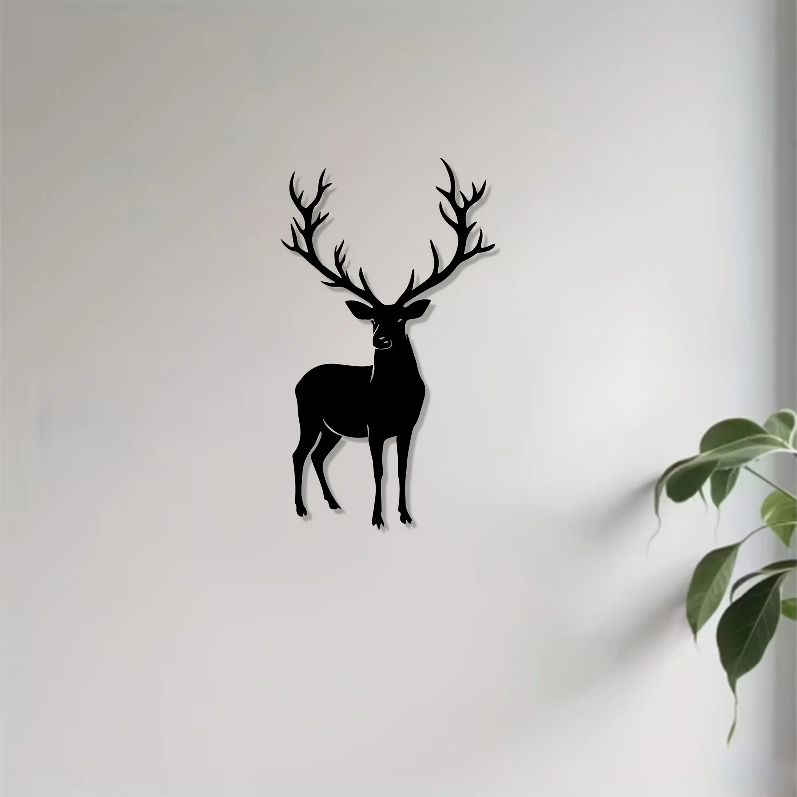 CIFBUY Elegant Deer Antler Metal Wall Art, 2D Flat Iron Hanging Sculpture, Rustproof Indoor‑Outdoor Home Garden Fence