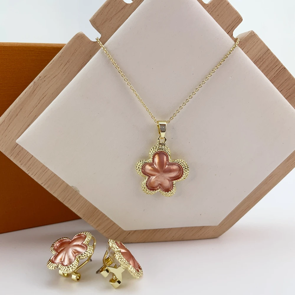 Fashion Classic Jewelry Set For Women Earrings Pendent Romantic Necklace Sets For Wedding Party Anniversary Gift KY25402